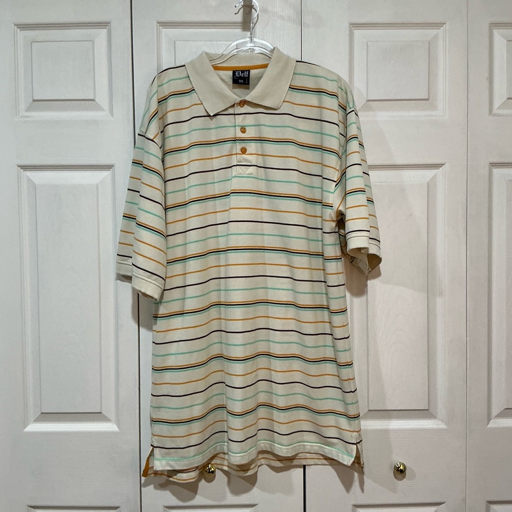 🤎 Delf Trading Inc. Striped Polo Shirt - 3X